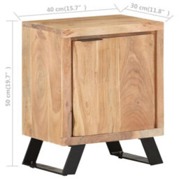 Berkfield Bedside Cabinet 40X30X50 Cm Solid Acacia Wood With Live Edges - thumbnail 8