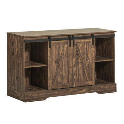 Sobuy Fsb60-N, Storage Cabinet Sideboard With 2 Sliding Doors, Kitchen Hall Cabinet, Wood Veneer,w120Xd39.5Xh70.5 - image 1