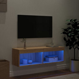 Walplus Tv Cabinet With Led Lights Sonoma Oak 100X30X30 Cm - thumbnail 3
