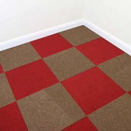 MonsterShop 40 X Carpet Tiles 10M2 Sand And Scarlet Red - thumbnail 1