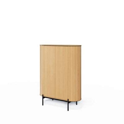 Arte Stylish Rotto 1 Highboard Cabinet, Oak Vincenza & Eucalyptus Finish, Spacious Storage H1410mm W1070mm D450mm - image 1