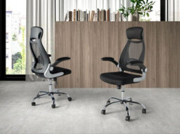 Angel Cerda Stylish Black Fabric Swivel Office Chair For Modern Workspaces - thumbnail 2