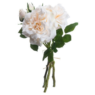 Hill Interiors Artificial Short Stem Rose Bouquet Peach/cream (One Size) - image 1