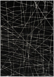 Black Easy To Clean Abstract Luxurious Modern Rug For Living Room, Bedroom - 160Cm X 221Cm - thumbnail 8