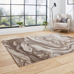 Beige/silver Abstract Modern Easy To Clean Rug For Dining Room Bed Room And Living Room-120Cm X 170Cm - thumbnail 2