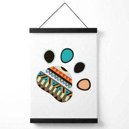 Artze Wall Art Tribal Animal Paw Print Art Print With Black Frame Size: A4 - thumbnail 1