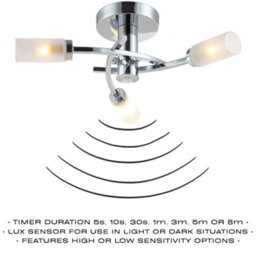 Happy Homewares Modern Sensor Bathroom Ceiling Light In Chrome With Multi Functions - thumbnail 3