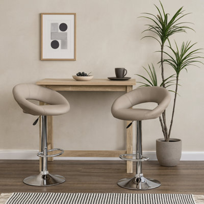 Wyld Haus Jorah Set Of 2 Light Grey Swivel Bar Stools Open Back Adjustable Height - image 1