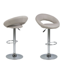 Wyld Haus Jorah Set Of 2 Light Grey Swivel Bar Stools Open Back Adjustable Height - thumbnail 3