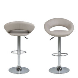 Wyld Haus Jorah Set Of 2 Light Grey Swivel Bar Stools Open Back Adjustable Height - thumbnail 4