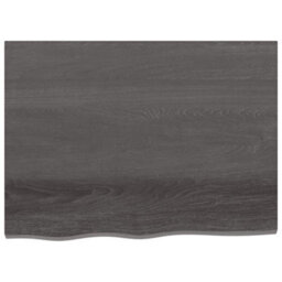 Berkfield Wall Shelf Dark Grey 80X60X6 Cm Treated Solid Wood Oak - thumbnail 2