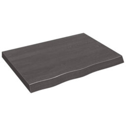 Berkfield Wall Shelf Dark Grey 80X60X6 Cm Treated Solid Wood Oak - thumbnail 1