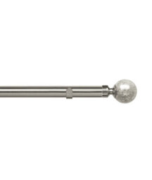 Unknown 28mm Fixed Length Metal Eyelet Curtain Pole Set In Satin Silver - Empire Finial, 200Cm