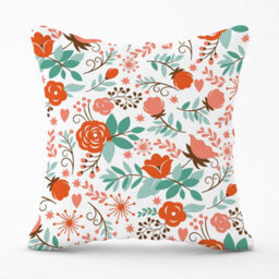 Warren Reed Designer Orange Floral Pattern Outdoor Cushion 45Cm X 45Cm - thumbnail 1