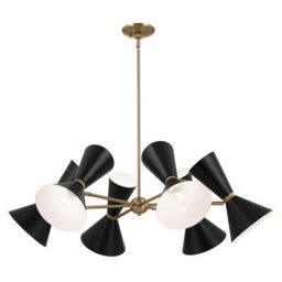 Luminosa Lighting Elstead Kichler Phix Multi Arm Pendant Ceiling Light Contemporary Champagne Bronze, Black 12X E27 - thumbnail 5