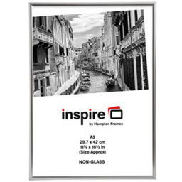 Hampton Frames Backloader Poster Certificate Photo Frame Acrylic (Non Glass) Silver A3 (30X42Cm) A3Marsil - thumbnail 2