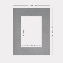Ak Frames 9X7 Mid Grey Picture Mounts To Fit 6X4 Aperture Size - Mount Board Only (No Frame Included) - thumbnail 3
