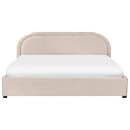 Beliani Ottoman Bed Chenille Quillien 180 X 200 Cm (Eu Super King) Light Beige - thumbnail 6