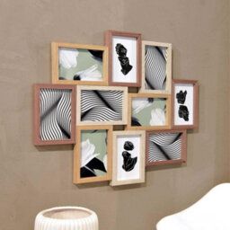 Nielsen Accent Photo Collage Frame For 10 Pictures 4X6In - Mixed Wood Finishes - thumbnail 2