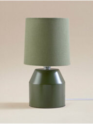 Deenz Modern Chic Ceramic Beside Tableware Lamp Clean Lines Miniature Silhouette Style Fabric Textured Shade Green 26 X 14 Cm - thumbnail 1
