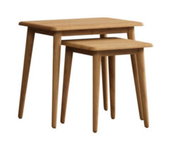 Furniture 48 Selka Solid Oak Nest Of Tables - thumbnail 1