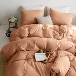 Ameha Plain 3-Piece Duvet Peach Quilt Cover Breathable Microfiber Reversible Double Set With Pillowcase 200 X 200 Cm - thumbnail 8