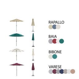 Beliani Garden Dining Set 4 Seater Sapri With Parasol (16 Options) Metal Dark Brown - thumbnail 4