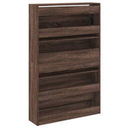 Walplus Shoe Cabinet Brown Oak 80X21X125.5 Cm Engineered Wood - thumbnail 7