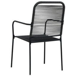 Walplus 9 Piece Garden Outdoor Dining Set Suitable For Backyard, Patio Cotton Rope And Steel Black - thumbnail 8