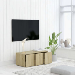 Berkfield Tv Cabinet Sonoma Oak 80X34X30 Cm Engineered Wood - thumbnail 4