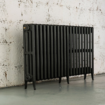 Arroll Neo-Classic Pewter 4 Column Radiator, (W)1114mm X (H)660mm