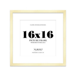 "16X16"" Gold Picture Frame - 16X16"" Square Frame With 14X14"" Mount For 16X16""/14X14"" Pictures Art Deco Style Room Decor, 1 Pack" - thumbnail 1