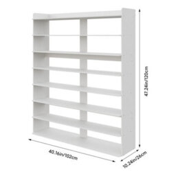 8 Tier Wooden Shoe Rack Cabinet Hallway Footwear Shoes Organizer Storage Shelf A - thumbnail 2