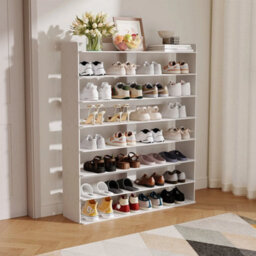 8 Tier Wooden Shoe Rack Cabinet Hallway Footwear Shoes Organizer Storage Shelf A - thumbnail 3