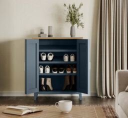 Baumhaus Signature Blue Shoe Storage Cupboard - thumbnail 2