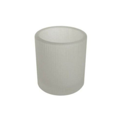 Price's Candles Prices Ribbed Frosted Glass Tealight Holder