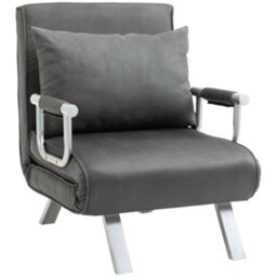 Wyld Haus Moba Grey Faux Suede 4-In-1 Convertible Chair Bed With Pillow, Single - thumbnail 3