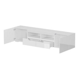 200Cm White Tv Unit Stand Cabinet W/led Lights High Gloss Doors Drawer Storage - thumbnail 4