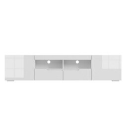 200Cm White Tv Unit Stand Cabinet W/led Lights High Gloss Doors Drawer Storage - thumbnail 6