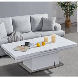 Furniture in Fashion Elgin Extending High Gloss Coffee To Dining Table In White - thumbnail 3