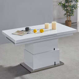 Furniture in Fashion Elgin Extending High Gloss Coffee To Dining Table In White - thumbnail 6