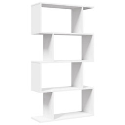 Berkfield Room Divider Bookcase 4-Tier White 70X24X129 Cm Engineered Wood - thumbnail 2