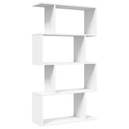 Berkfield Room Divider Bookcase 4-Tier White 70X24X129 Cm Engineered Wood - thumbnail 7
