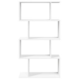 Berkfield Room Divider Bookcase 4-Tier White 70X24X129 Cm Engineered Wood - thumbnail 5