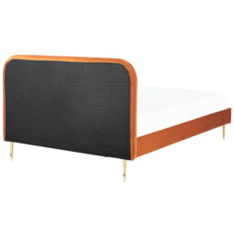 Beliani Bed Velvet Flayat 160 X 200 Cm (Eu King Size) Orange - thumbnail 6