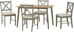 Seconique Balfour Dining Set Sage Green With 4 Oak Effect Mink Microsuede Chairs - thumbnail 2