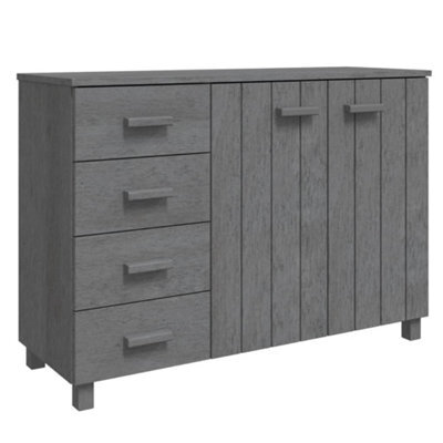 Berkfield Sturdy Sideboard Dark Grey 113X40X80 Cm Solid Wood Pine - image 1