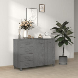 Berkfield Sturdy Sideboard Dark Grey 113X40X80 Cm Solid Wood Pine - thumbnail 2