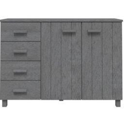 Berkfield Sturdy Sideboard Dark Grey 113X40X80 Cm Solid Wood Pine - thumbnail 4