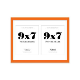 16X12 Inch 2 Opening Photo Collage Frame, Display Two 9X7 Inch Photos, Multi Aperture Family Picture Frame, Orange - thumbnail 2